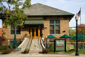 The Carmel Carnegie Library houses Woody's Library Restaurant with upstairs dining, a downstairs neighborhood pub and outdoor patio seating. (Photo courtesy Woody's Library Restaurant.)